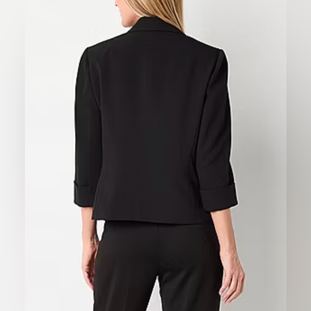 Black Label by Evan-Picone Womens Regular Fit Suit Jacket Black Size 14 - Picture 2 of 13